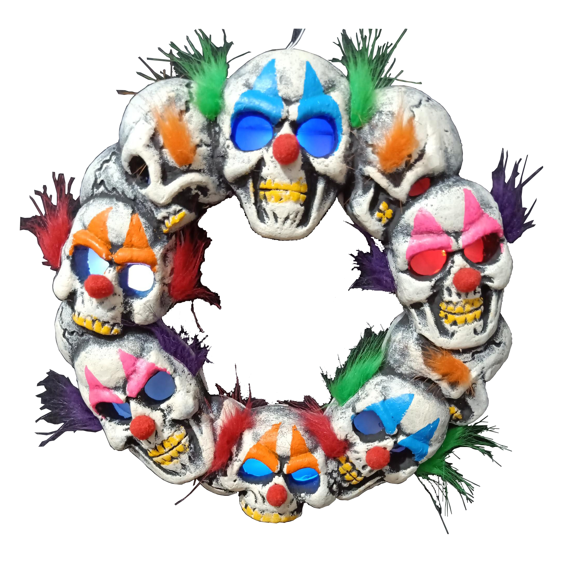 Clown scary Halloween Wreaths/Hanging Halloween Skull wreath