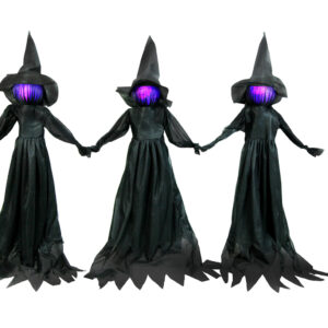 life size lighted witch trio halloween decoration