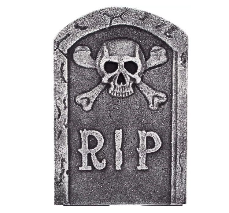 Spirit Halloween 15 Inch Skull and Bones Tombstone