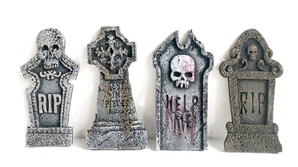 Set of 4 Halloween Tombstones – Foam, 8.27 x 3.15 x 16.54 inches