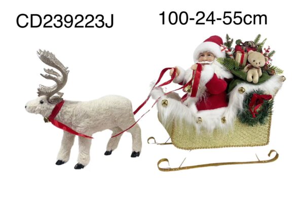 Animated reindeer and santa sleigh