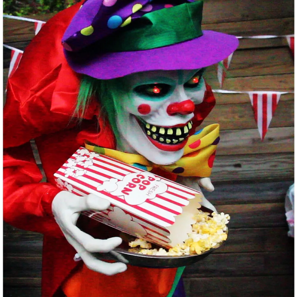 Life Size Scary Clown Holding Tray