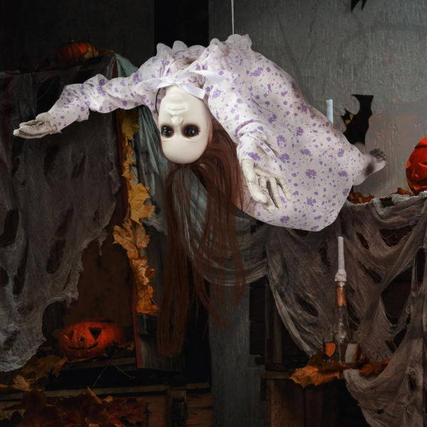 29”Animated Halloween Floating Girl/Possessed Girl Halloween Prop - Image 5